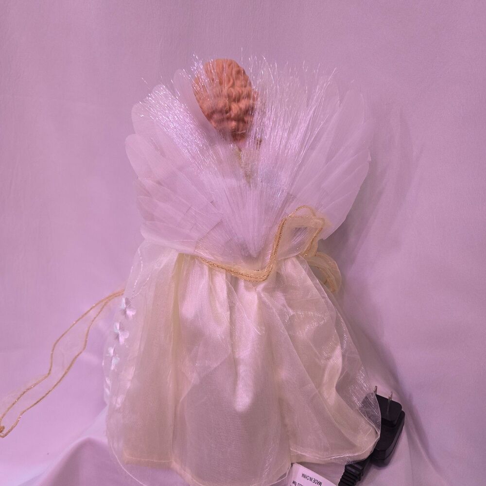 Fiber Optic Multi Color Light Up Angel Tree Topper - Picture 3 of 5